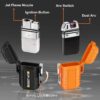 2 Pack Waterproof Lighter for Outdoor, Windproof Torch Lighter, Dual Arc Butane Electric Lighter, USB Rechargeable, Flameless Plasma Lighter for Camping Hiking Adventure Survival Tactical Gear - Image 4